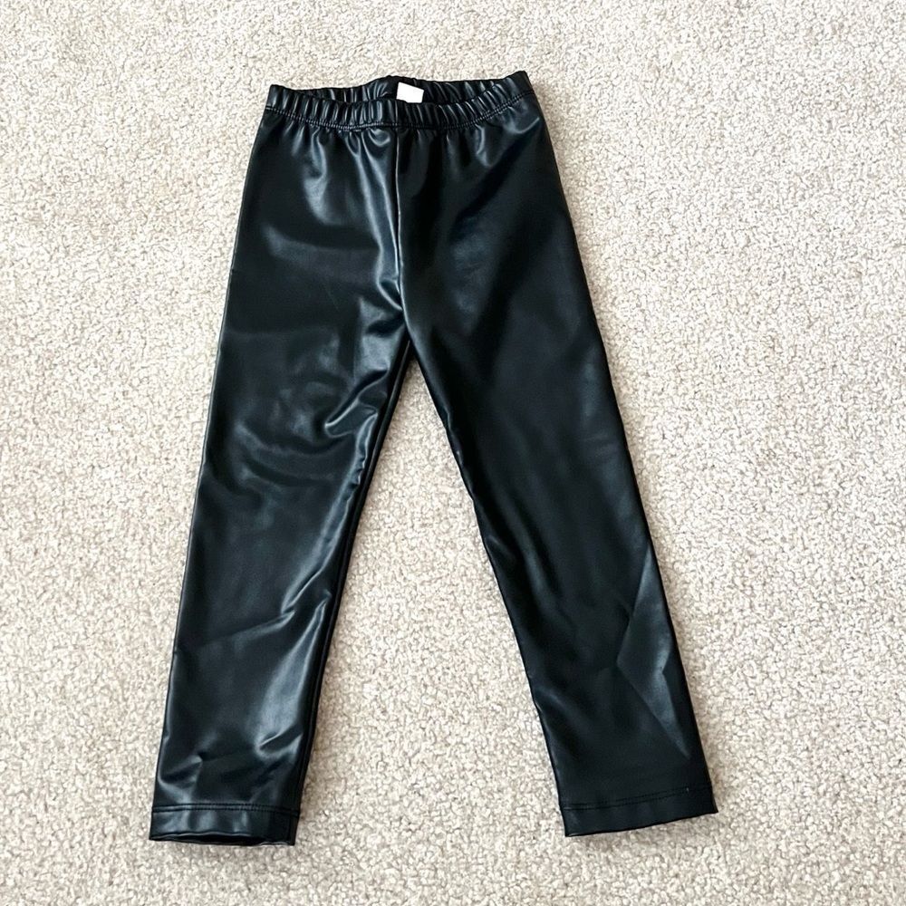 BabyGAP Toddler Girl’s Black Faux Leather Leggings size 4